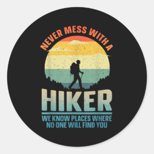 Wanderkunst für Männer Frauen Outdoor-Wanderrad Hi Runder Aufkleber