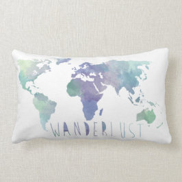 Wanderlust-Aquarell-Kissen Lendenkissen