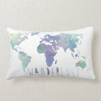Wanderlust-Aquarell-Kissen Lendenkissen