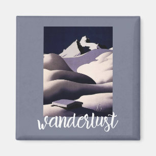 Wanderlust - Berge und Schneeberge im Winter Magnet