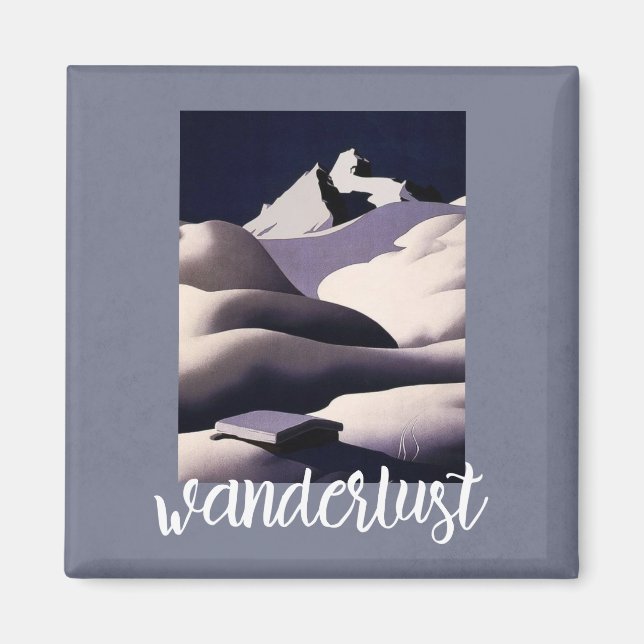 Wanderlust - Berge und Schneeberge im Winter Magnet (Vorne)