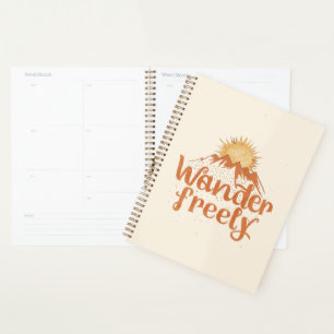Wanderlust Bergsonne Boho-Typografie Planer
