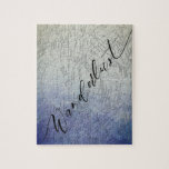 Wanderlust Blue Ombre Watercolor Vintage Weltkarte<br><div class="desc">Wanderlust Blue Ombre Watercolor Vintag World Map Design. Mit Hübscher Fading Sepia in Himmelblau Hintergrund, Vintag antiker Reiseplan Overlay und trendy Chic Brush Script Typografie. Ein großartiges Erlebnisgeschenk für Familienmitglieder, für sie, Teens, Ehefrau, Freunde und vieles mehr. Gestaltbares Puzzle! ~ Karo mein Shop zu sehen, die gesamte Office Suite für...</div>