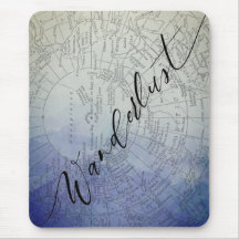 Wanderlust Blue Ombre Watercolor Vintage Weltkarte