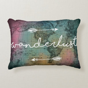 Wanderlust-buntes Weltkarte-Akzent-Kissen Zierkissen