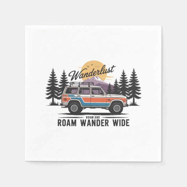 Wanderlust Camper - Roam and Roam Wander Wide Serviette (Vorderseite)