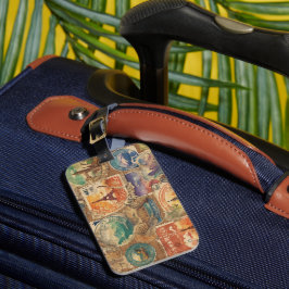 Wanderlust Chronicles: Briefmarke für Vintage Reis Gepäckanhänger