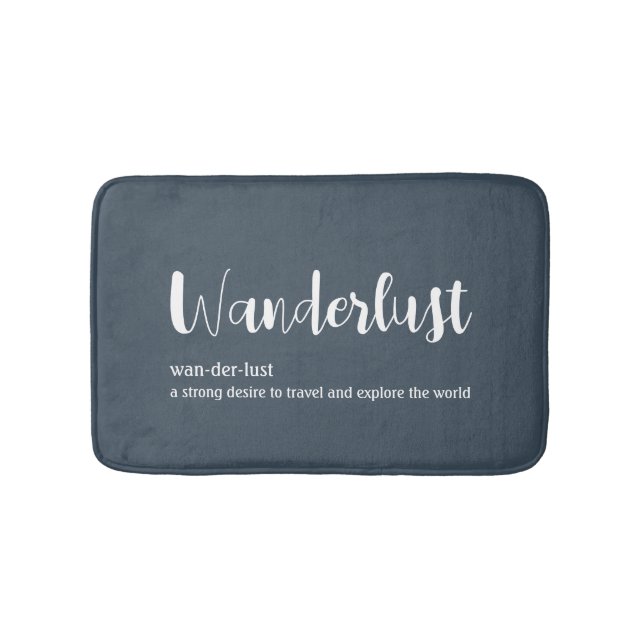 Wanderlust-Definition weiß, grau Badematte (Vorderseite)