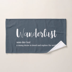 Wanderlust-Definition weiß, grau Badhandtuch Set