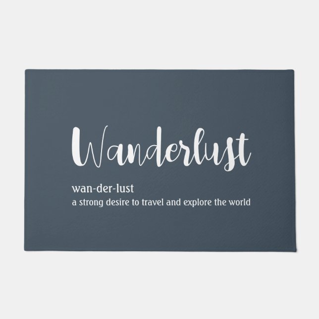 Wanderlust-Definition weiß, grau Fußmatte (Vorderseite)