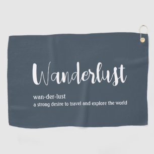 Wanderlust-Definition weiß, grau Golfhandtuch