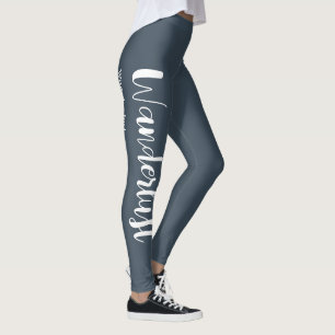 Wanderlust-Definition weiß, grau Leggings