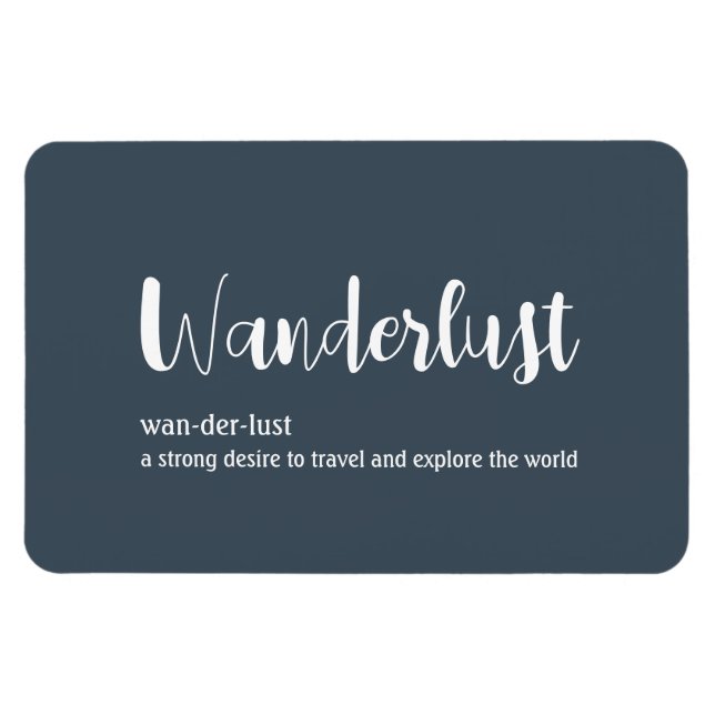 Wanderlust-Definition weiß, grau Magnet (Horizontal)