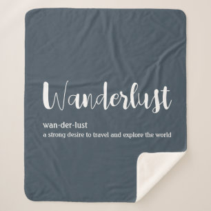 Wanderlust-Definition weiß, grau Sherpadecke