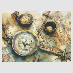 "Wanderlust-Impressionen: Karten & Reisen" Seidenpapier