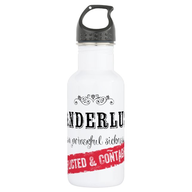 Wanderlust ist eine kraftvolle Krankheit Trinkflasche (Vorderseite)