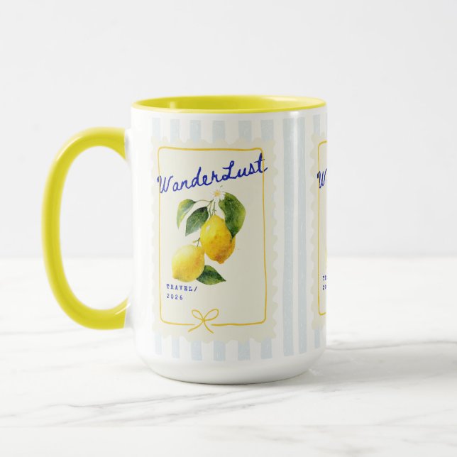 Wanderlust Lemon Morning Mug (Gauche)