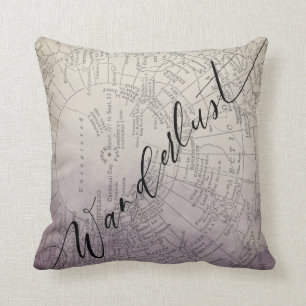 Wanderlust Lila Ombre Watercolor Erlebniskarte Kissen