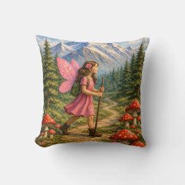 Wanderlust Mountain Fairy Hiker Fairycore Mushroom Kissen
