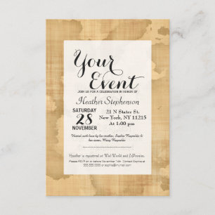 Wanderlust..." Reiseangebot auf Vintagem Papier Einladung