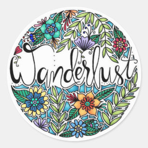 Wanderlust Runder Aufkleber