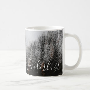 Wanderlust-Schwarz-Weiß-Bergwälder, Kaffeetasse