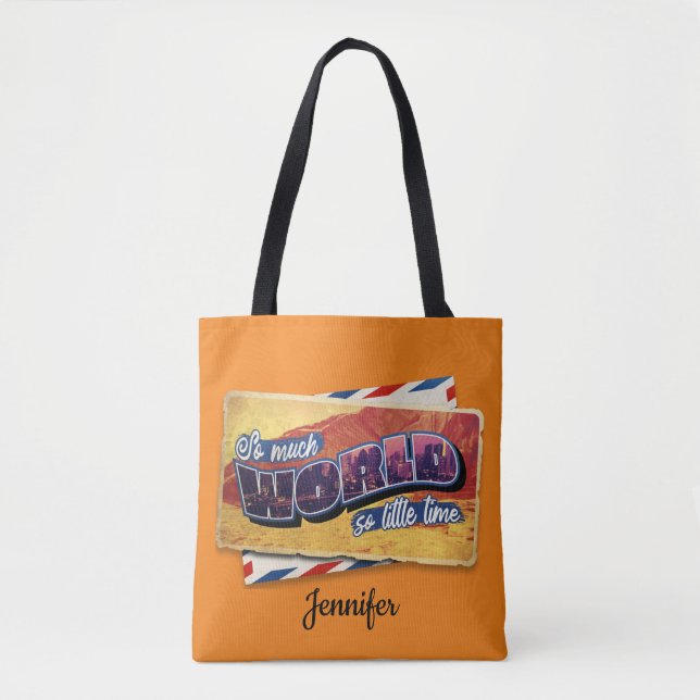 Wanderlust so viel Welt Illustration Tasche (Vorderseite)