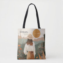 Wanderlust Sunset Tote Tasche mit künstlerischer N
