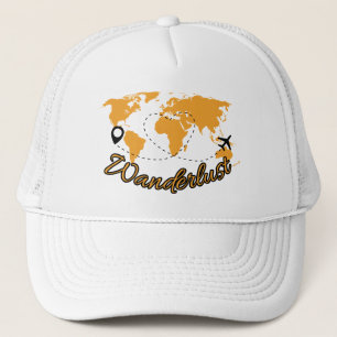 Wanderlust Trucker Hut Welt Reisender Mesh Hut Truckerkappe
