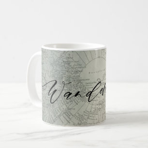 Wanderlust Türkis Ombre Aquarell-Abenteuerkarte Kaffeetasse