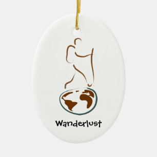 Wanderlust-Verzierung Keramik Ornament