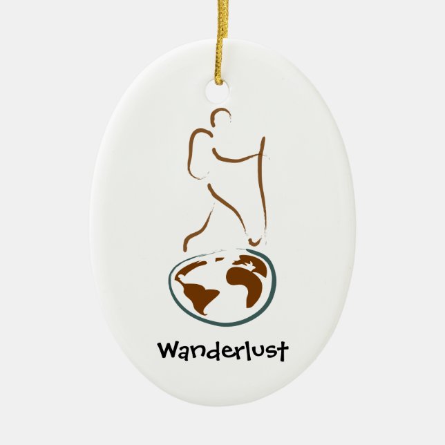 Wanderlust-Verzierung Keramik Ornament (Vorne)