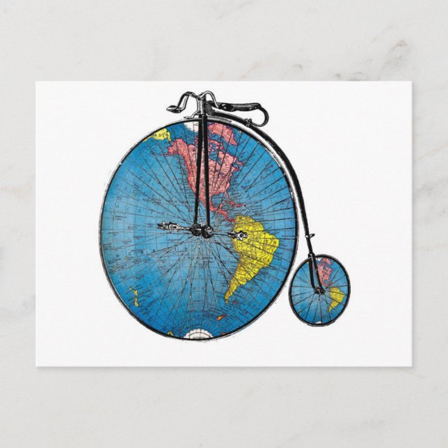 Wanderlust Vintag Bike Postkarte (Vorderseite)