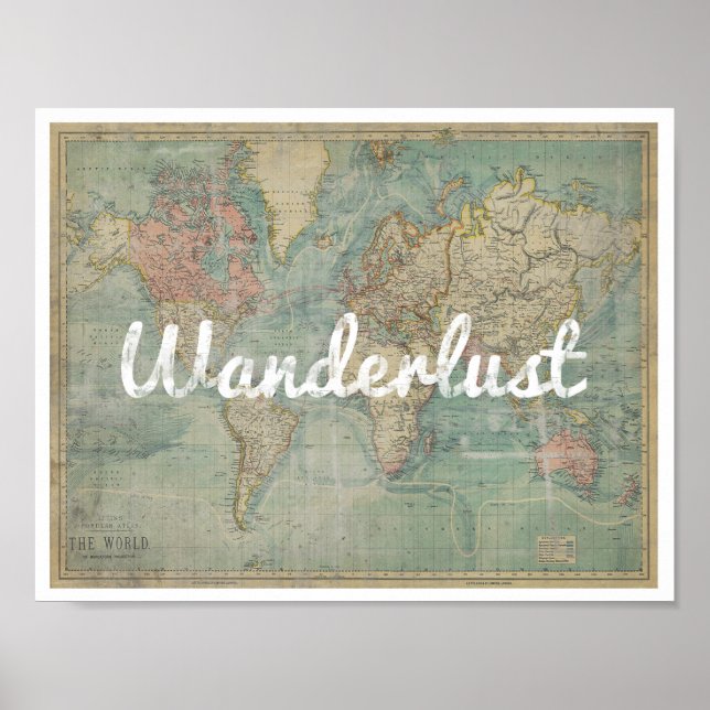 Wanderlust-Vintage Karte Poster (Vorne)