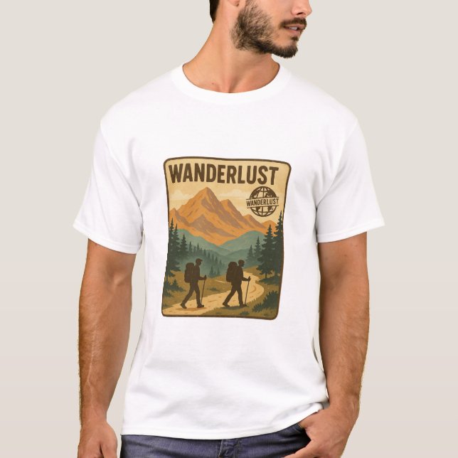 Wanderlust Wandern Yellowstone Nationalpark T-Shirt (Vorderseite)