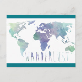 Wanderlust Watercolor Post Card Postkarte