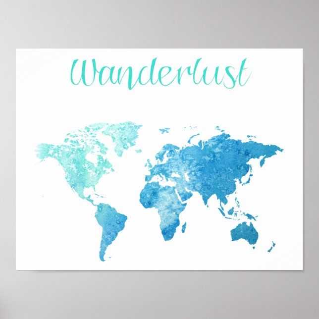 Wanderlust Watercolor Poster (Vorne)
