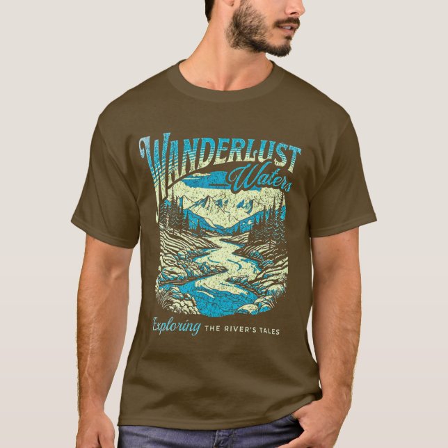 Wanderlust Waters T-Shirt de base hommes (Devant)