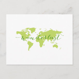 Wanderlust, Weltkarte Postkarte