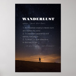 Wanderlust Word Definition Travel Poster
