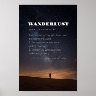 Wanderlust Word Definition Travel Poster
