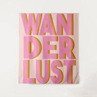 Wanderlust Zitat Typografie Design in Rosa