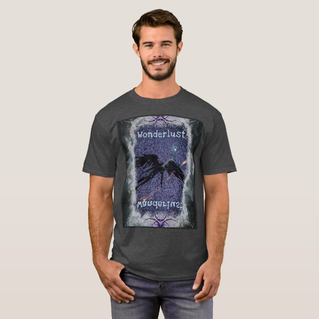 WanderlustWonderlust-Flügelfigur im Weltraum T-Shirt (Vorne ganz)