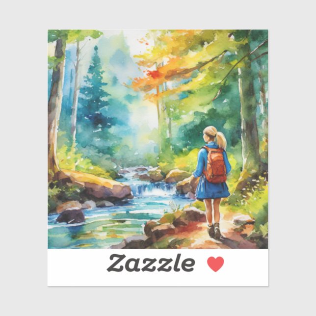 Wandermädchen Aufkleber (Blatt)