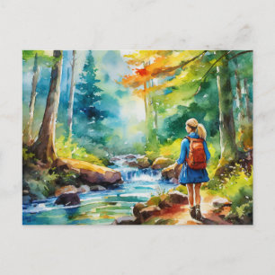 Wandermädchen Postkarte