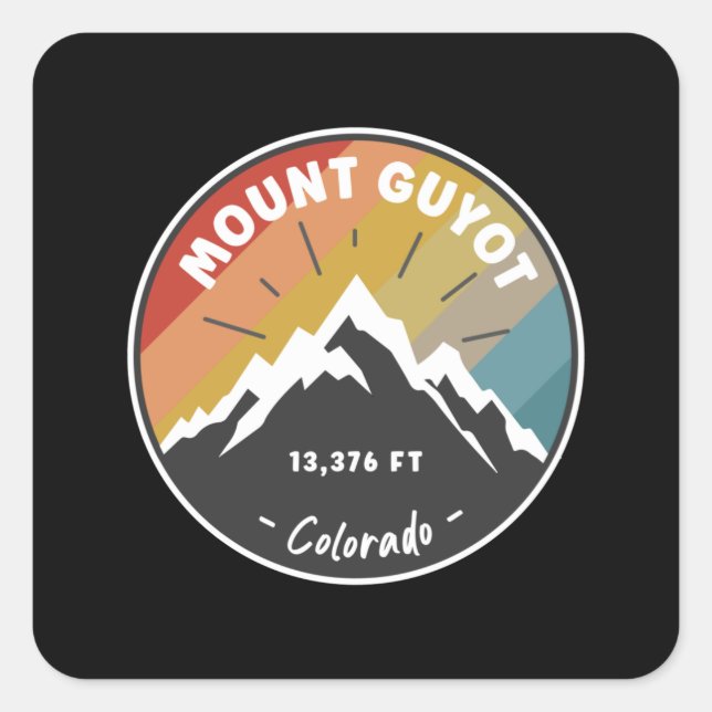 Wandermont Guyot Colorado Quadratischer Aufkleber (Vorderseite)