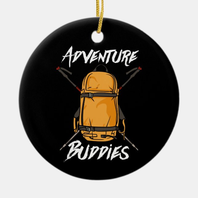 Wandern Adventure Buddies Paare Keramik Ornament (Vorne)