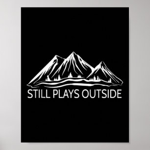 Wandern & amp; Naturwaldlandschaft mit Berggipfeln Poster