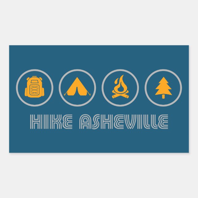 Wandern Asheville North Carolina Rechteckiger Aufkleber (Vorderseite)