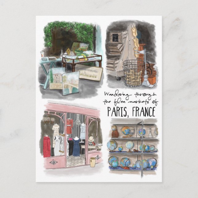 Wandern auf den Flea Markets of Paris - Postkarte (Vorderseite)